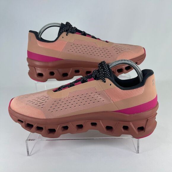 ON Running Brand Cloud Cloudmonster Rose Red/Brown Shoes | Women's 10 | RARE NEW - Picture 2 of 10